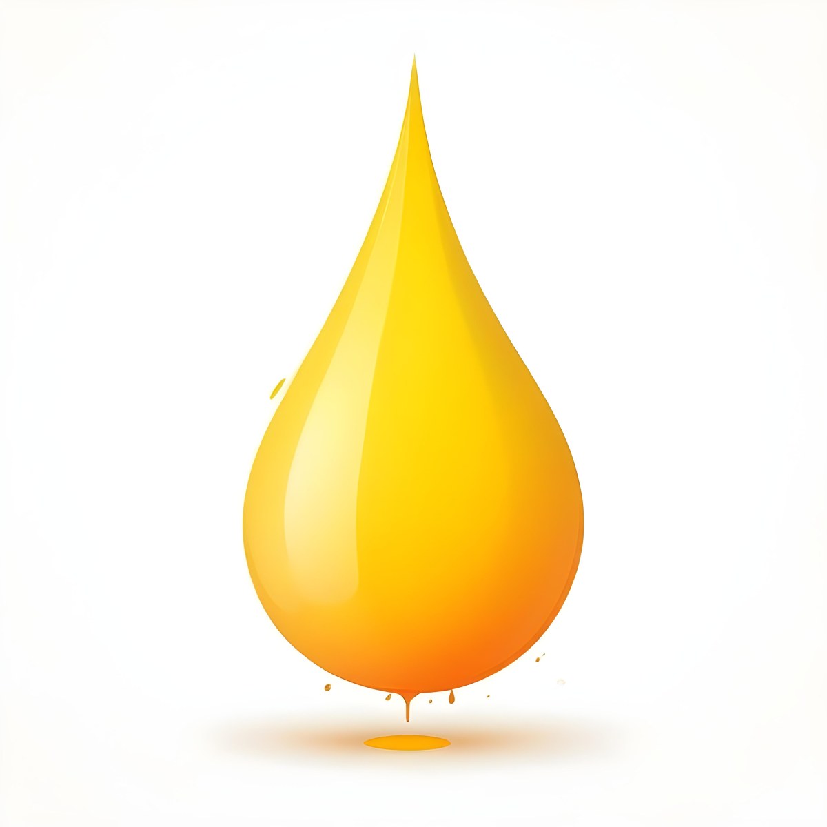 Digital Painting A Yellow Drop With A Gradient From Yellow To Orange Casting A Soft Shadow On A White Background Bold And Slim Lines Brush Strokes 5 0ac8