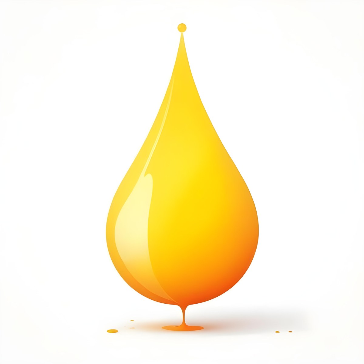 Digital Painting A Yellow Drop With A Gradient From Yellow To Orange Casting A Soft Shadow On A White Background Bold And Slim Lines Brush Strokes 7 3d12