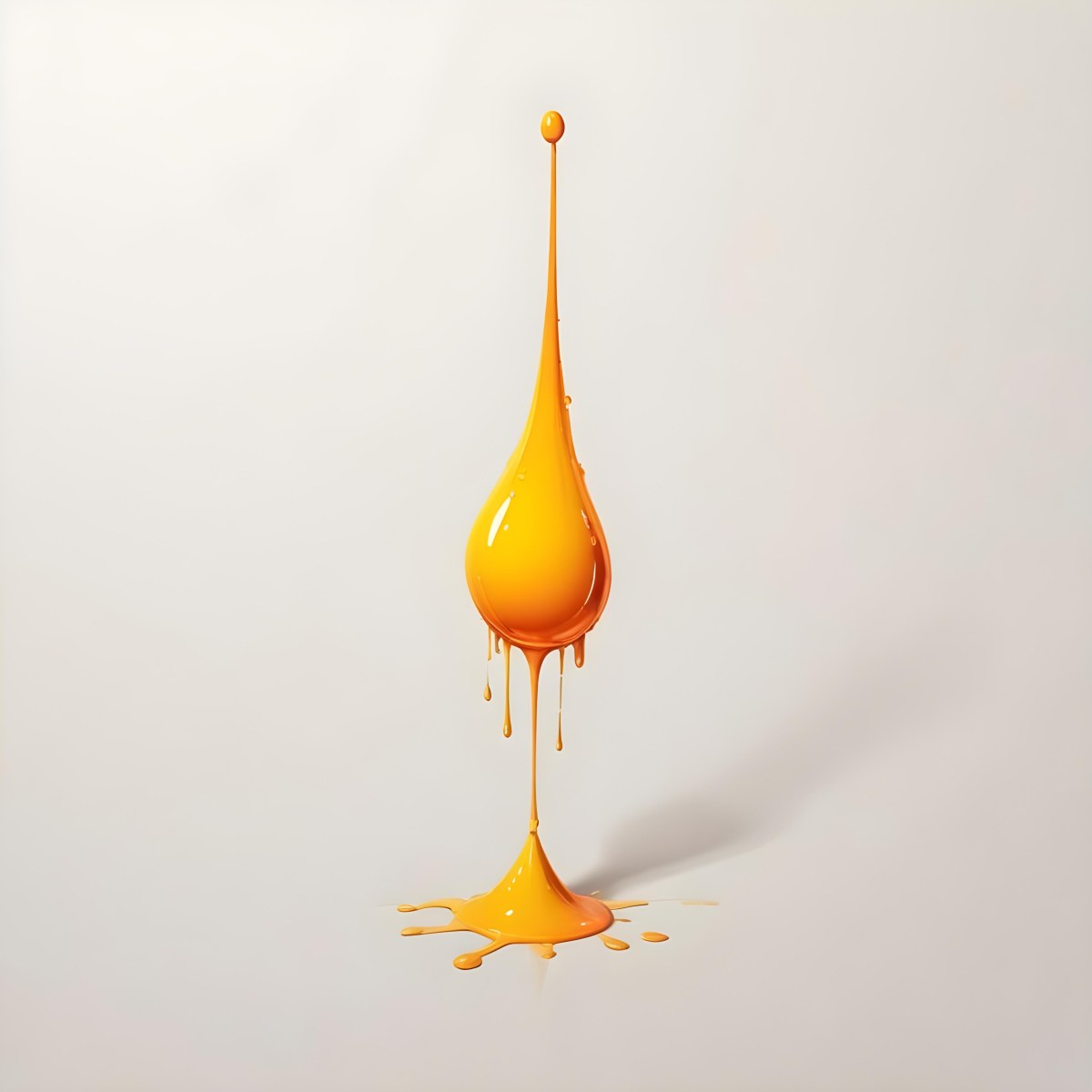 Digital Painting A Yellow Drop With A Gradient From Yellow To Orange Casting A Soft Shadow On A White Background Bold And Slim Lines Brush Strokes 8 E1fd