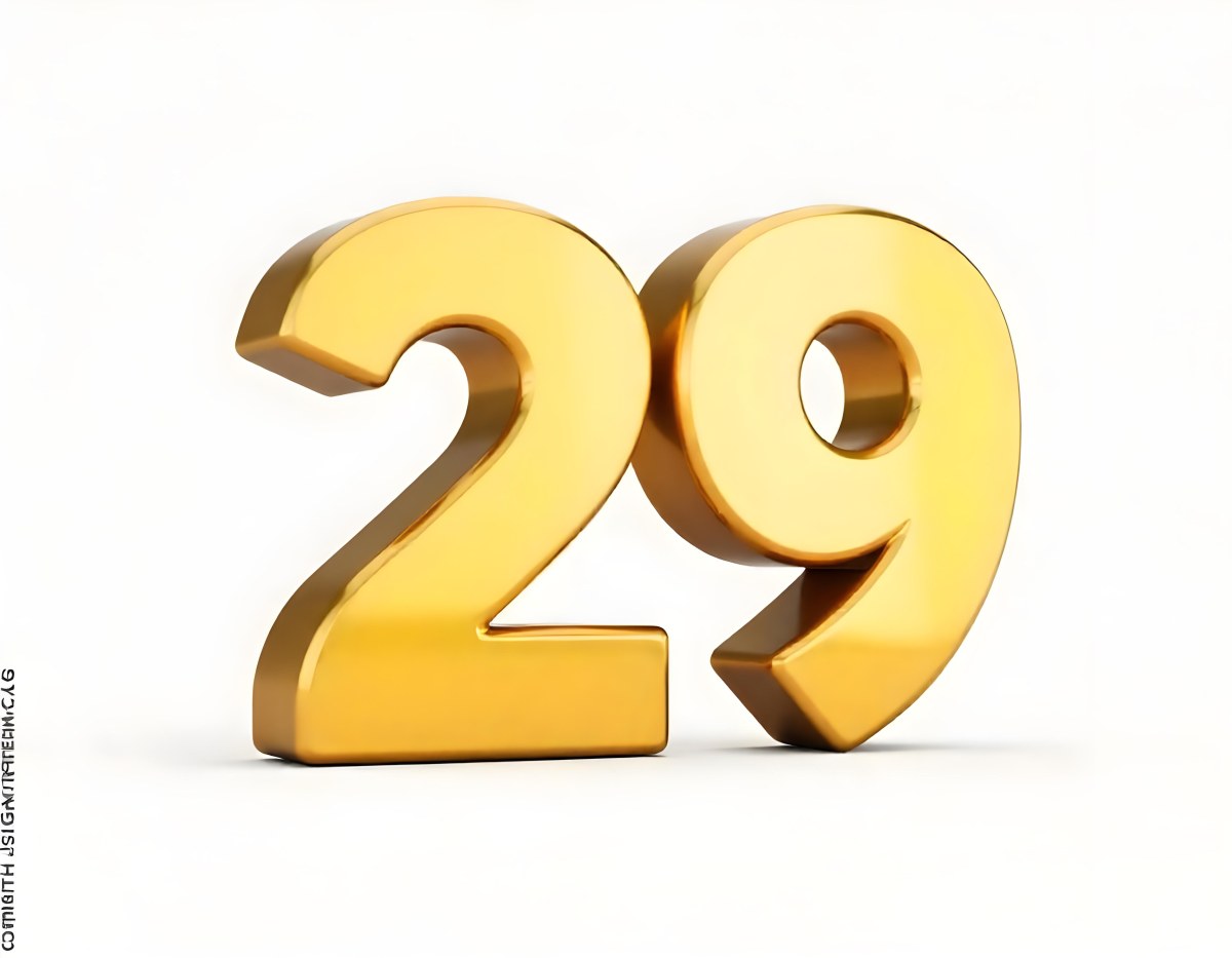 Golden Number 29 Glossy And Reflective Casting A Soft Shadow On A White Background Simple And Elegant Design Clean And Minimalist Composition 14 59b7