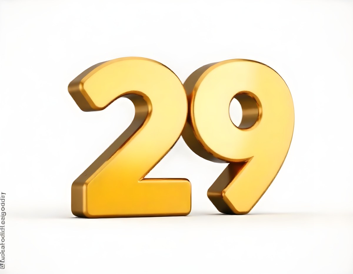 Golden Number 29 Glossy And Reflective Casting A Soft Shadow On A White Background Simple And Elegant Design Clean And Minimalist Composition 25 3d39