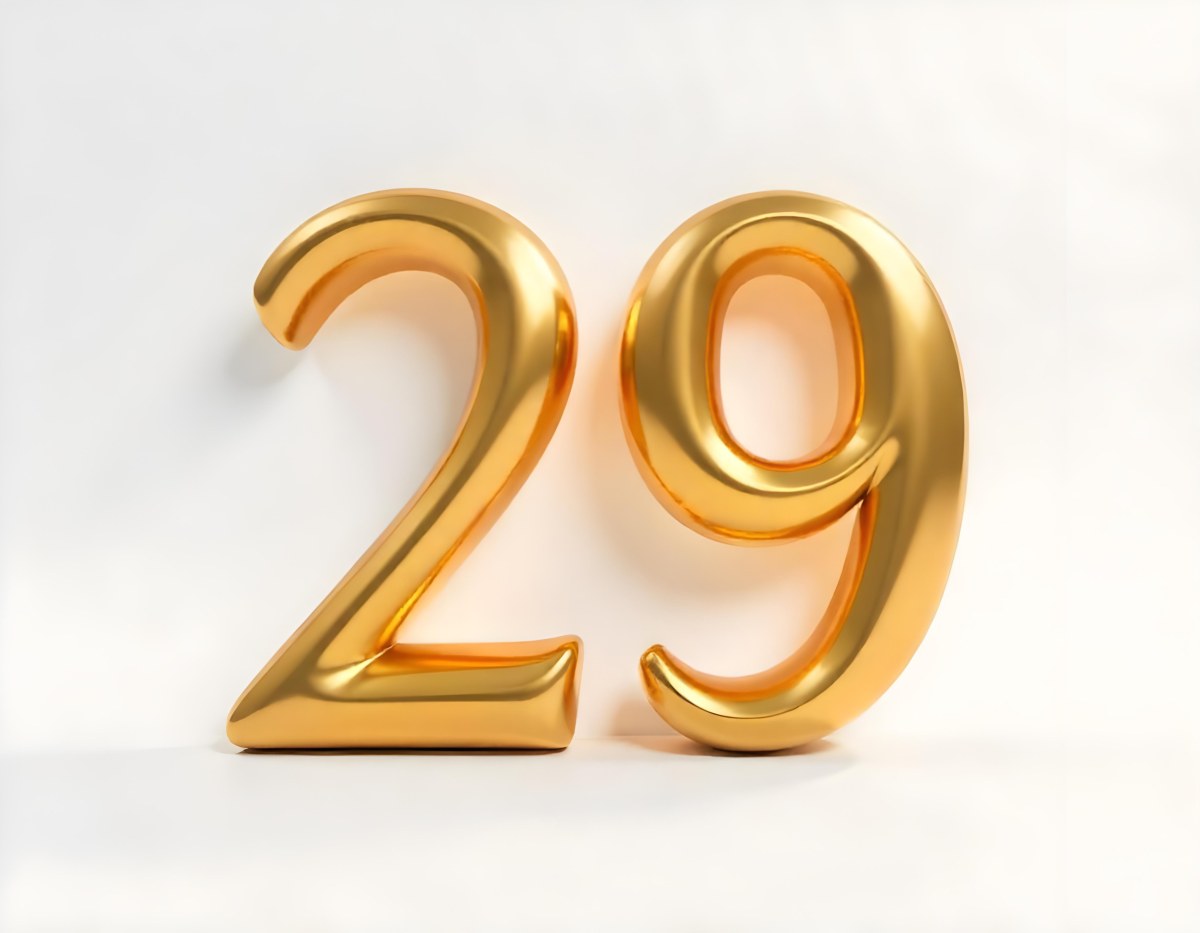 Golden Number 29 Glossy And Reflective Casting A Soft Shadow On A White Background Simple And Elegant Design Clean And Minimalist Composition 3 1aa7