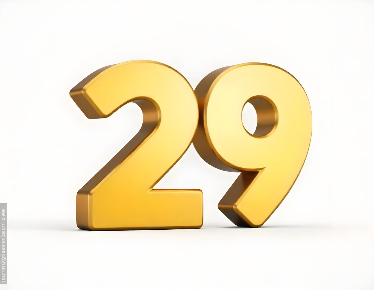Golden Number 29 Glossy And Reflective Casting A Soft Shadow On A White Background Simple And Elegant Design Clean And Minimalist Composition 6 4549