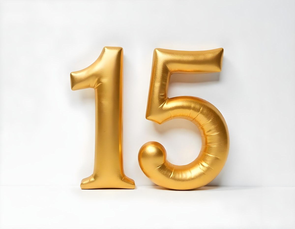Golden Number Fifteen On A White Background Smooth Surface Metallic Material Studio Lighting High Resolution Clean Design Elegant Typography Minimalist Composition 6 Aee0