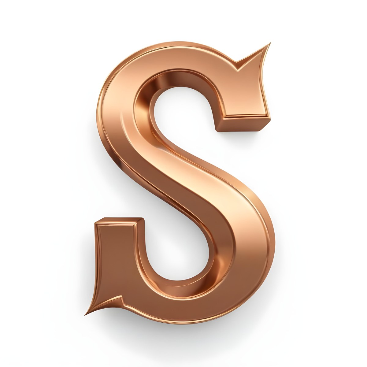 Goldensilverbronzeblackrose Goldplatinumcopper Letter S