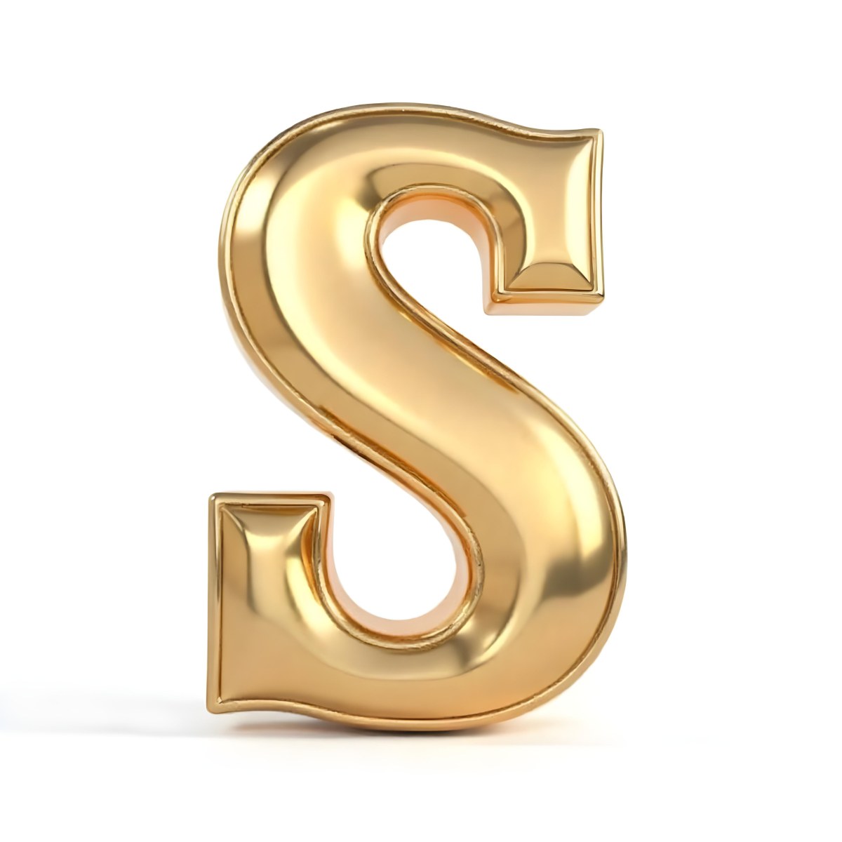Goldensilverbronzeblackrose Goldplatinumcopper Letter S On A White Background Shiny Elegant Simple Smooth Surface Rounded Edges Three Dimensional Metallic Texture Bright Light Clean Design Simple 42 1297