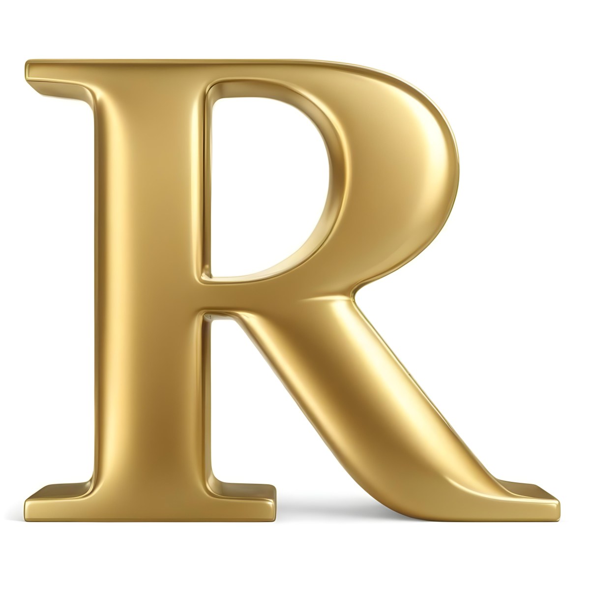 Minimal Soft Studio Light Photography A Shiny Gold Letter R With A Smooth And Polished Surface Featuring A Stylized Font With A Slight Curve And Depth The Background Is Plain And Does Not Distract From The Letter 19 9cb7
