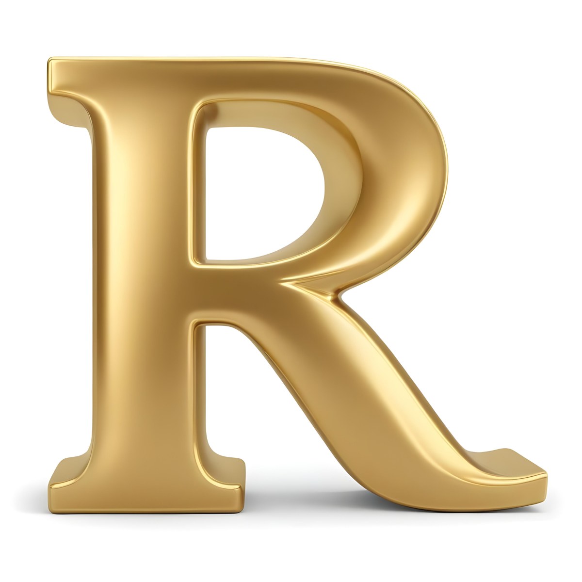 Minimal Soft Studio Light Photography A Shiny Gold Letter R With A Smooth And Polished Surface Featuring A Stylized Font With A Slight Curve And Depth The Background Is Plain And Does Not Distract From The Letter 9 A97a