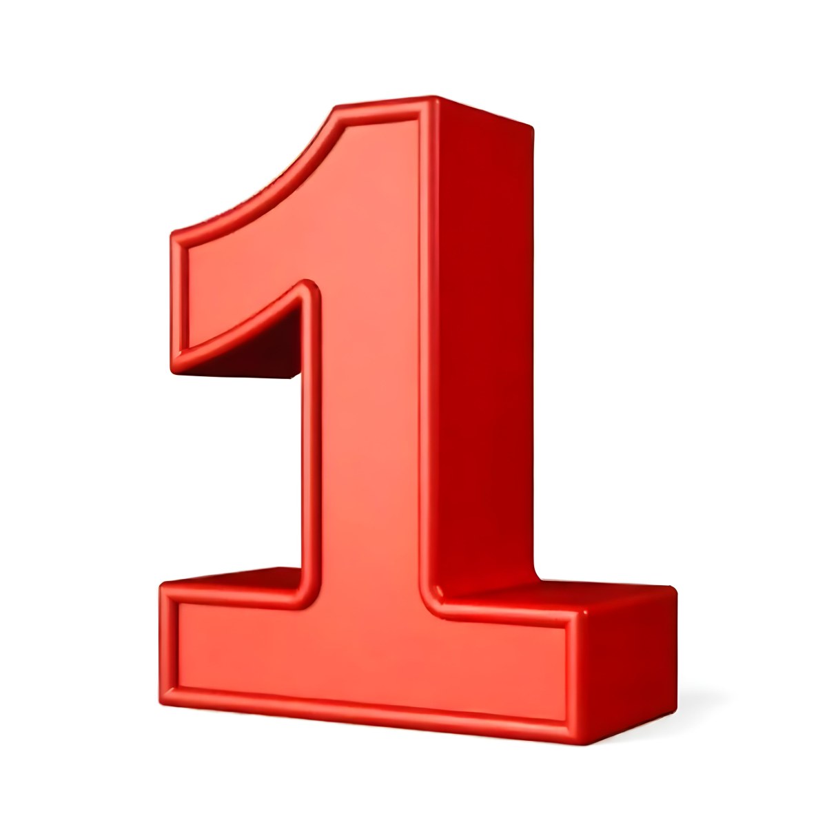 Red Number One With A Thick Border Casting A Shadow On A White Background Simple And Clean Design Educational Resource Vibrant Color 2 A91a