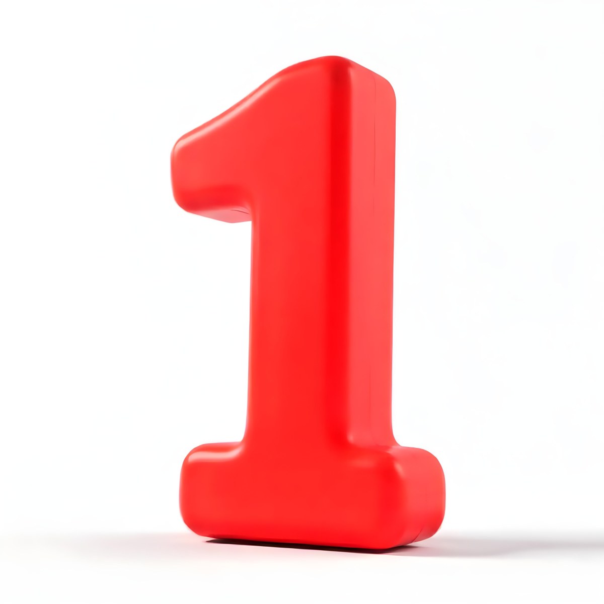 Red Number One With A Thick Border Casting A Shadow On A White Background Simple And Clean Design Educational Resource Vibrant Color 4 65bd
