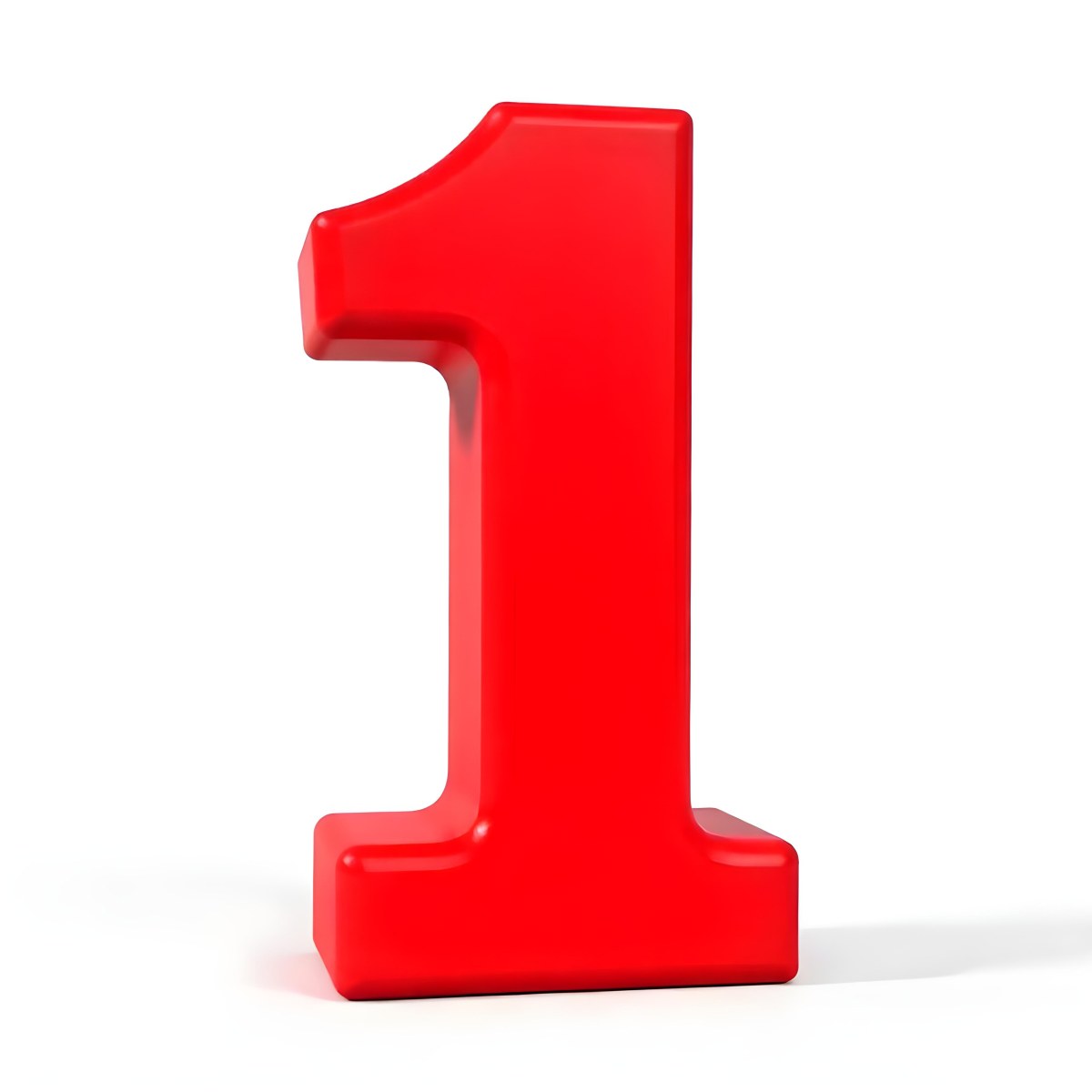 Red Number One With A Thick Border Casting A Shadow On A White Background Simple And Clean Design Educational Resource Vibrant Color 6 Ed23