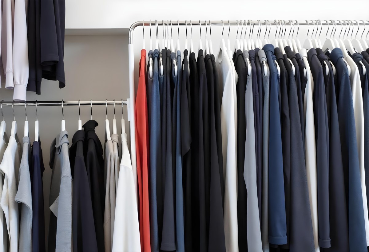 Rows Of Colorful Shirts And Jackets Hanging On A Clothing Rack In A Store Or Boutique 13 9da6