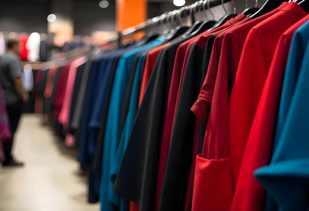 Rows Of Colorful Shirts And Jackets Hanging On A Clothing Rack In A Store Or Boutique 5 7993