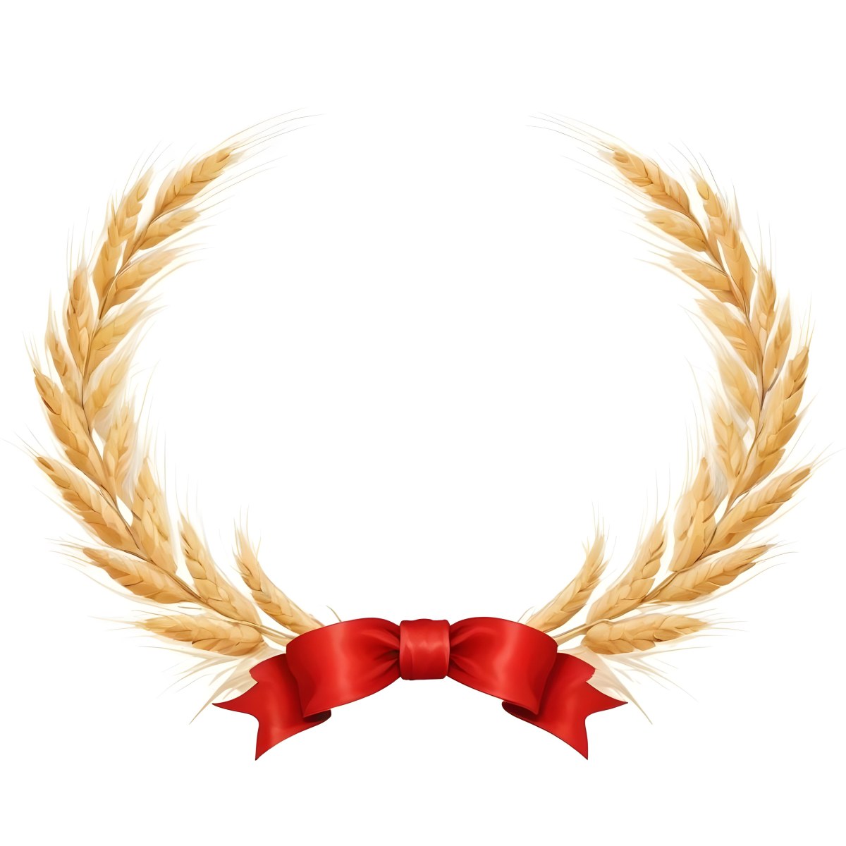 Wheat Wreath With A White Ribbon At The Bottom White Ears Arranged In A Circular Shape Isolated On A White Background 10 D964