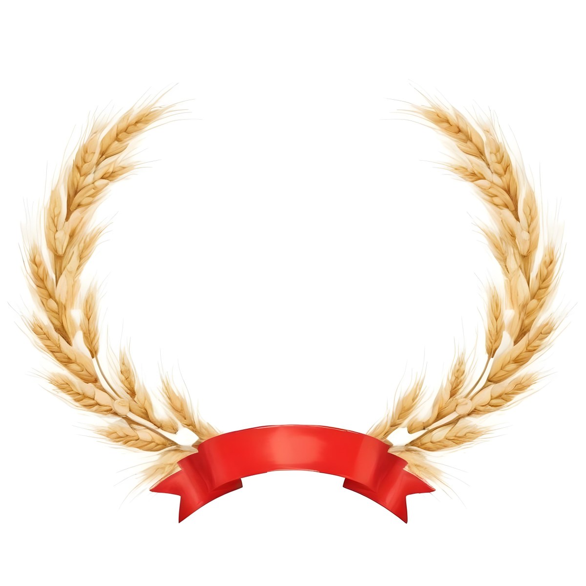 Wheat Wreath With A White Ribbon At The Bottom White Ears Arranged In A Circular Shape Isolated On A White Background 16 E71d