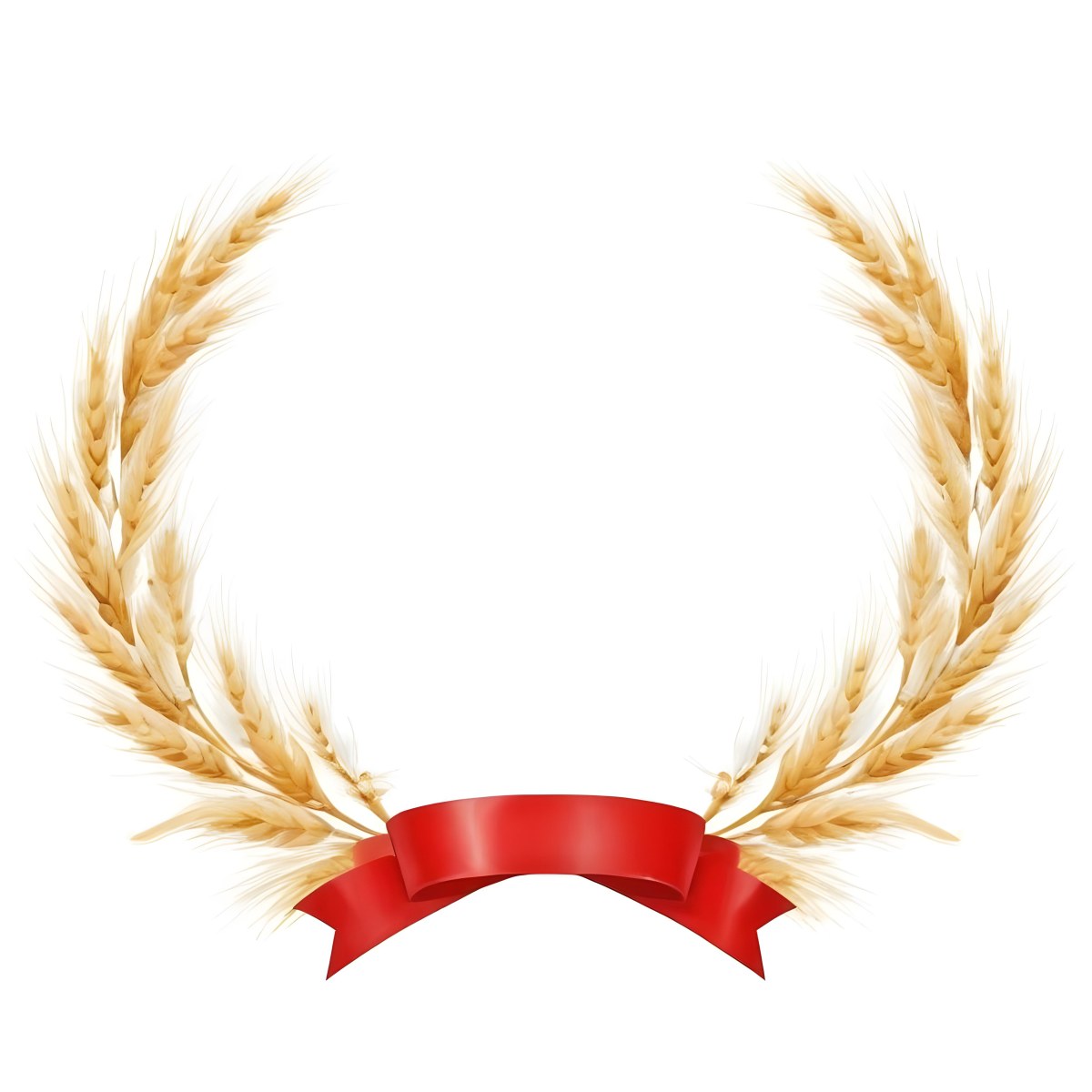 Wheat Wreath With A White Ribbon At The Bottom White Ears Arranged In A Circular Shape Isolated On A White Background 2 A449
