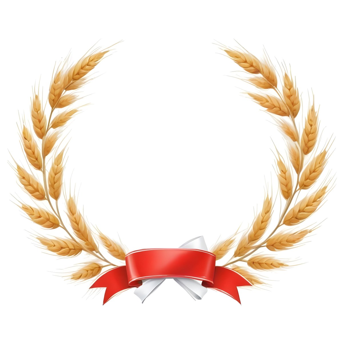 Wheat Wreath With A White Ribbon At The Bottom White Ears Arranged In A Circular Shape Isolated On A White Background 23 B2b9