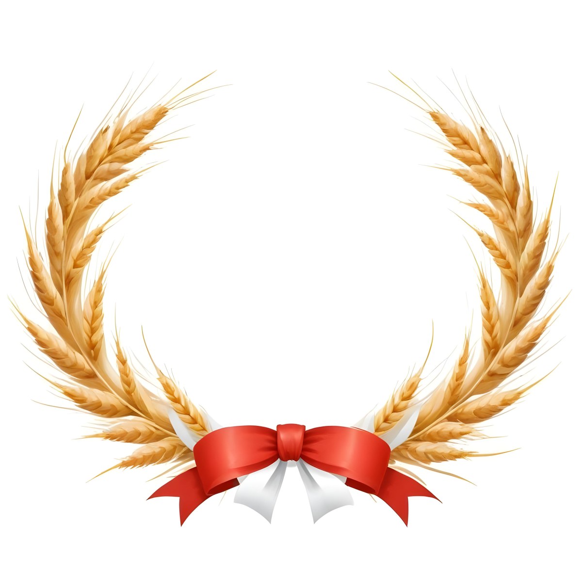 Wheat Wreath With A White Ribbon At The Bottom White Ears Arranged In A Circular Shape Isolated On A White Background 26 B5c2