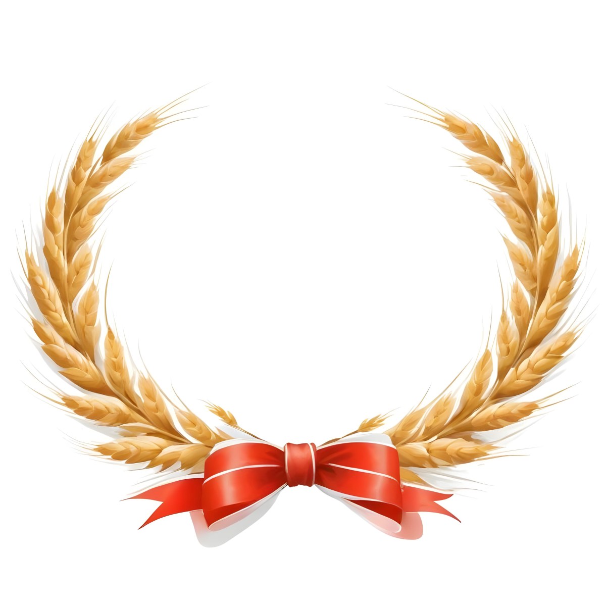 Wheat Wreath With A White Ribbon At The Bottom White Ears Arranged In A Circular Shape Isolated On A White Background 27 2e48