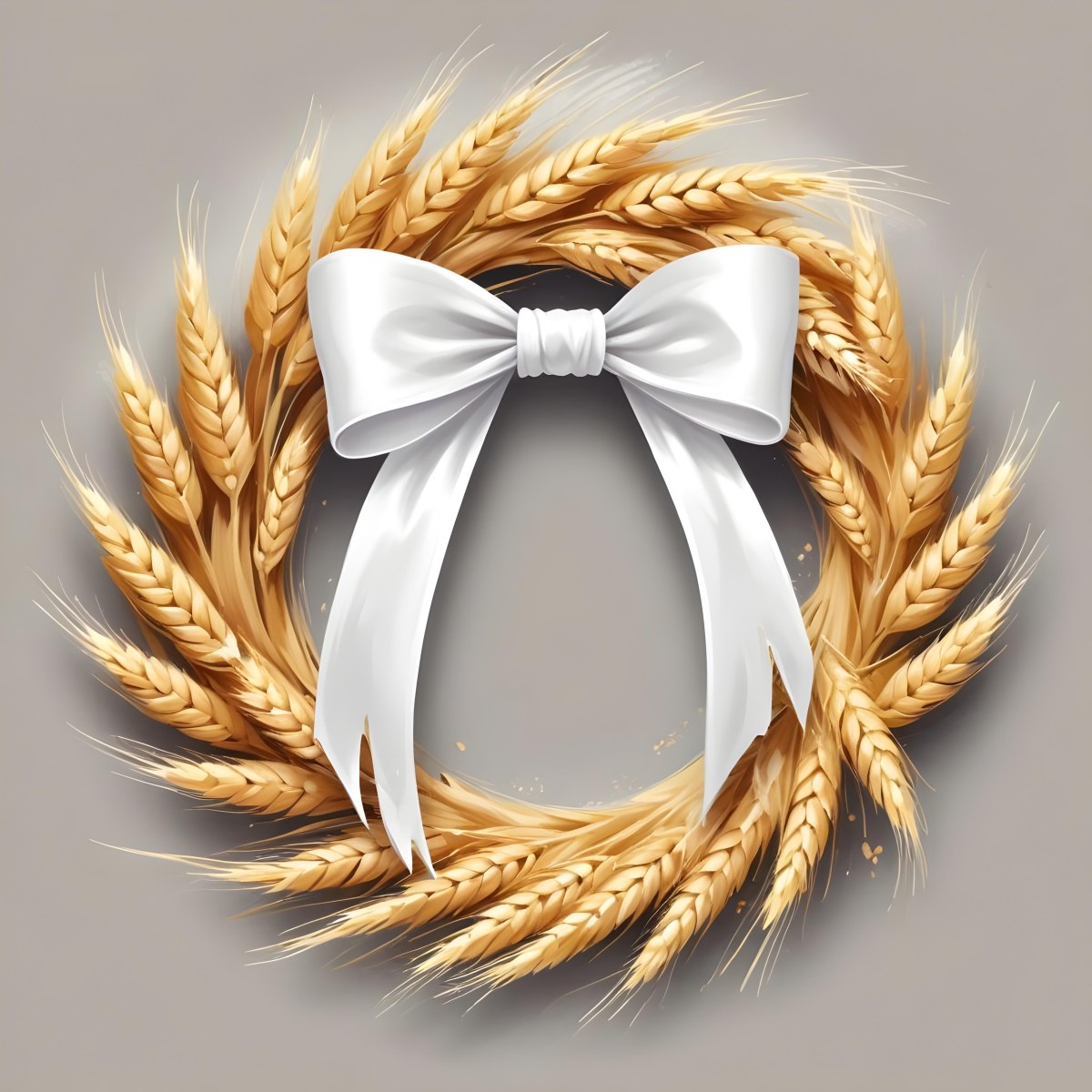 Wheat Wreath With A White Ribbon At The Bottom White Ears Arranged In A Circular Shape Isolated On A White Background 30 95dc