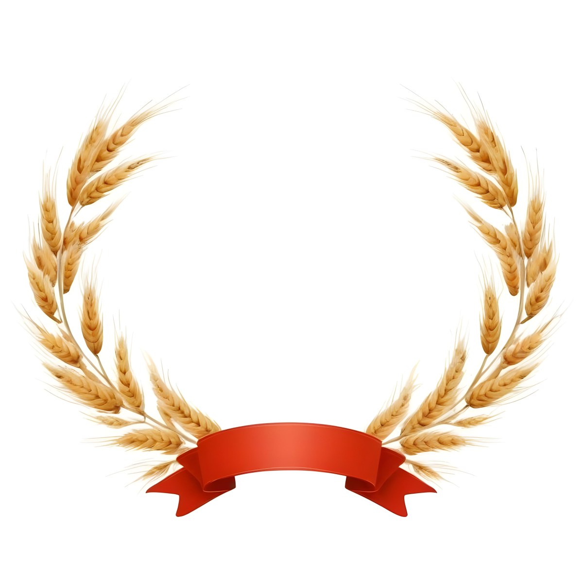 Wheat Wreath With A White Ribbon At The Bottom White Ears Arranged In A Circular Shape Isolated On A White Background 36 D883