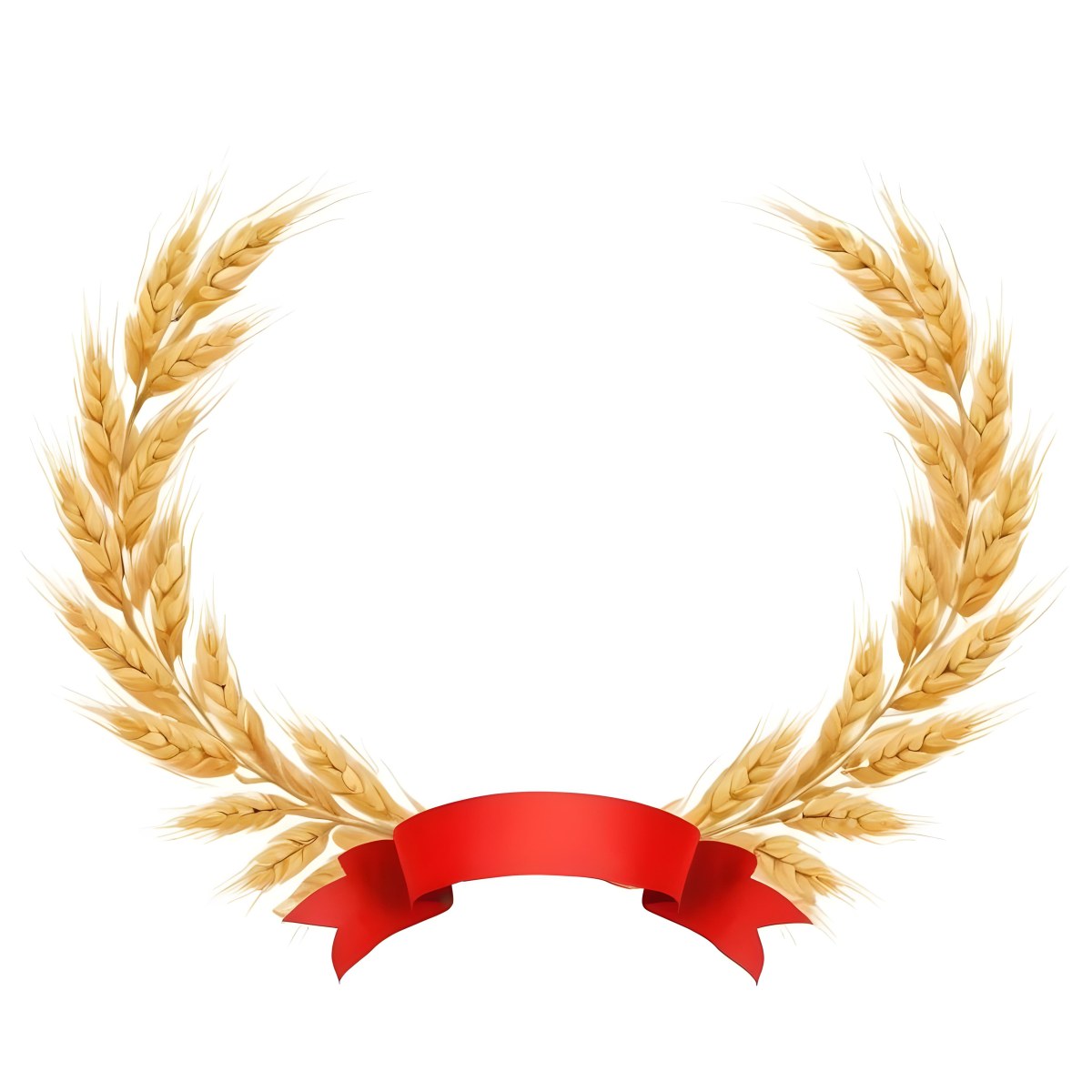 Wheat Wreath With A White Ribbon At The Bottom White Ears Arranged In A Circular Shape Isolated On A White Background 39 Bb6e