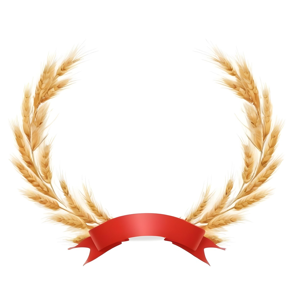 Wheat Wreath With A White Ribbon At The Bottom White Ears Arranged In A Circular Shape Isolated On A White Background 4 32ec