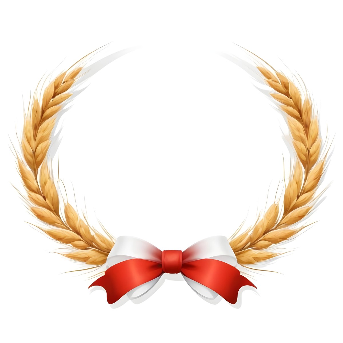 Wheat Wreath With A White Ribbon At The Bottom White Ears Arranged In A Circular Shape Isolated On A White Background 40 1eb7