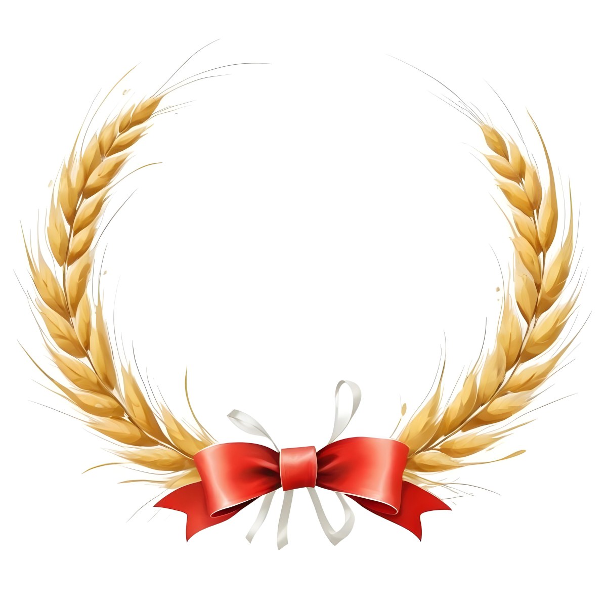 Wheat Wreath With A White Ribbon At The Bottom White Ears Arranged In A Circular Shape Isolated On A White Background 41 89dd