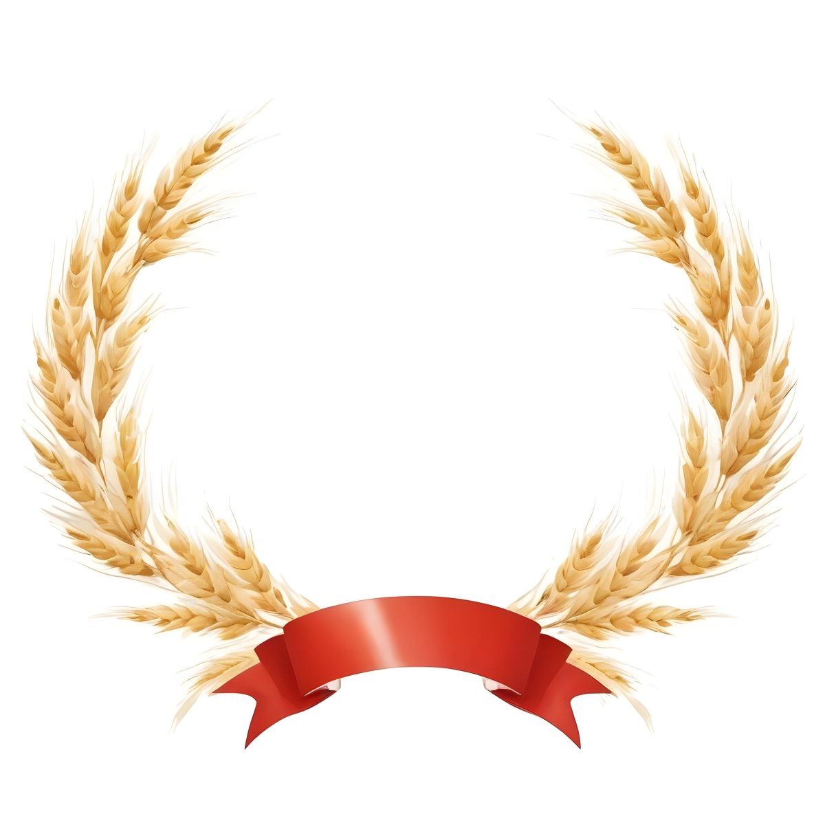 Wheat Wreath With A White Ribbon At The Bottom White Ears Arranged In A Circular Shape Isolated On A White Background 43 552f