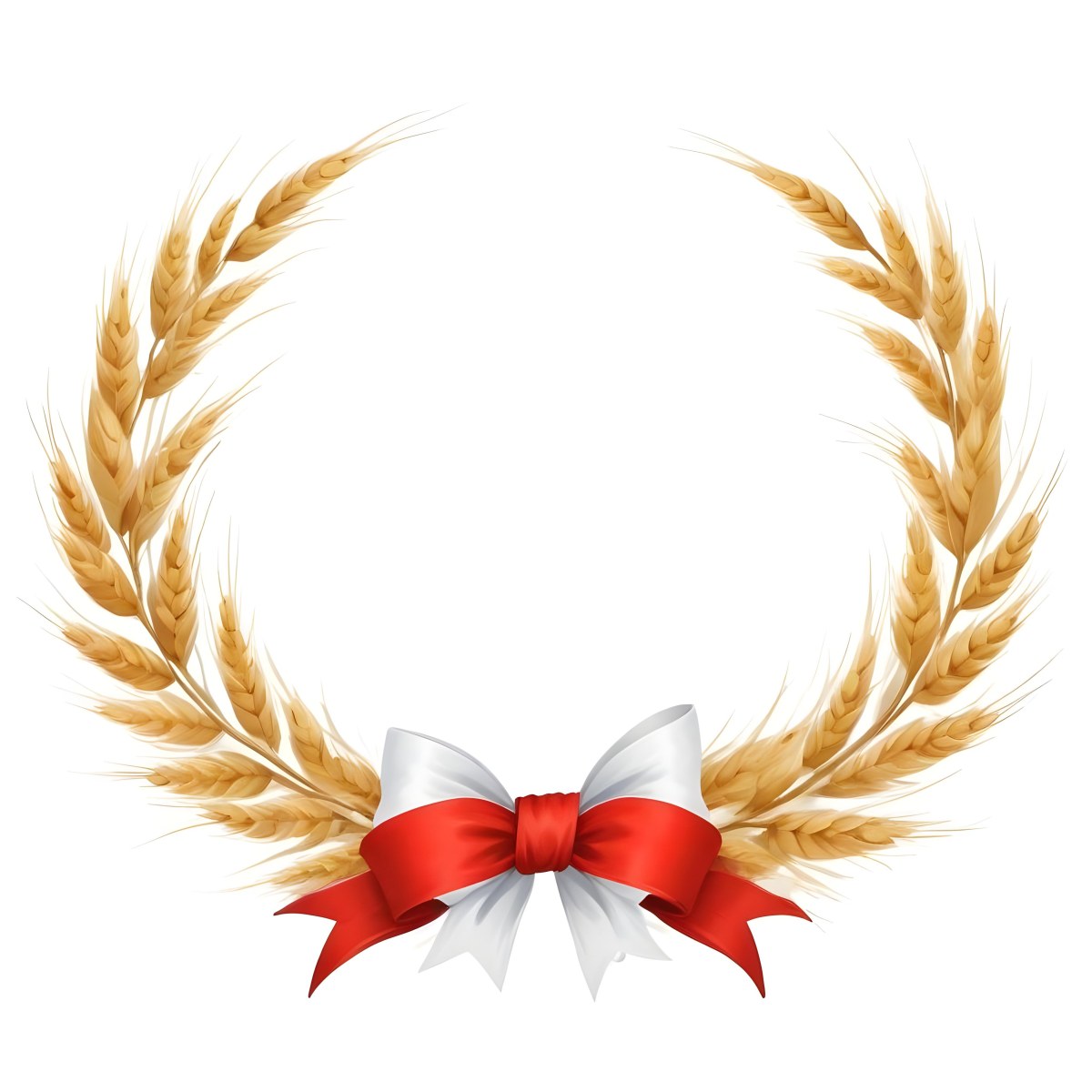 Wheat Wreath With A White Ribbon At The Bottom White Ears Arranged In A Circular Shape Isolated On A White Background 44 Bfa5