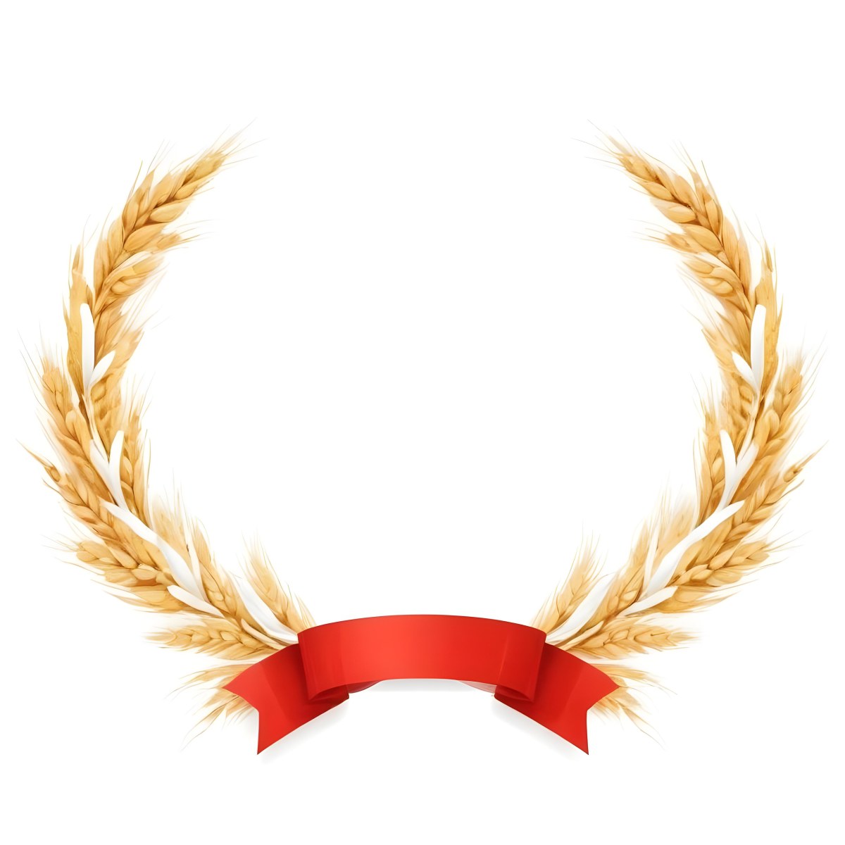 Wheat Wreath With A White Ribbon At The Bottom White Ears Arranged In A Circular Shape Isolated On A White Background 5 Aa2c