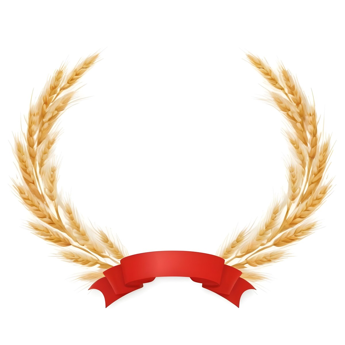 Wheat Wreath With A White Ribbon At The Bottom White Ears Arranged In A Circular Shape Isolated On A White Background 7 9827