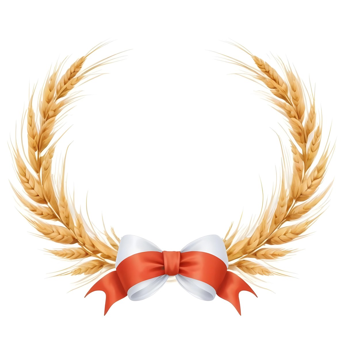 Wheat Wreath With A White Ribbon At The Bottom White Ears Arranged In A Circular Shape Isolated On A White Background 8 1ed4