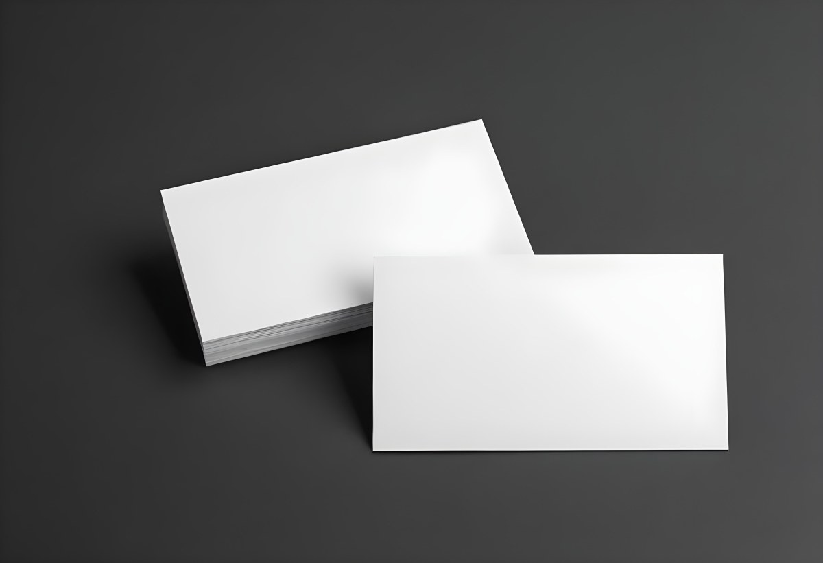 White And Black Business Cards On A Dark Background 10 60f1