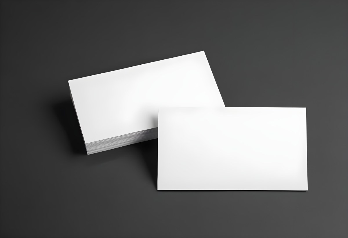 White And Black Business Cards On A Dark Background 12 127b