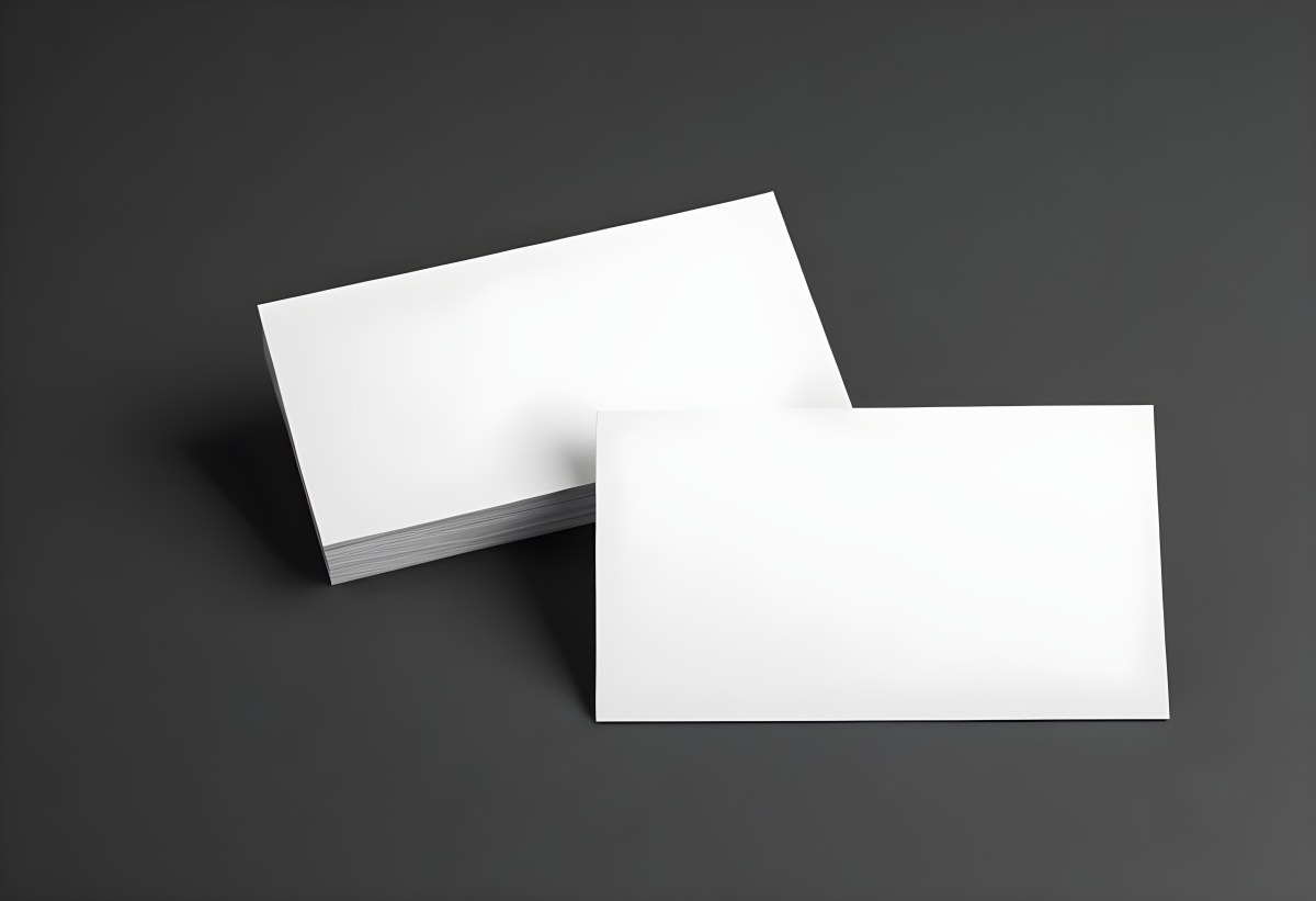 White And Black Business Cards On A Dark Background 13 E6e6