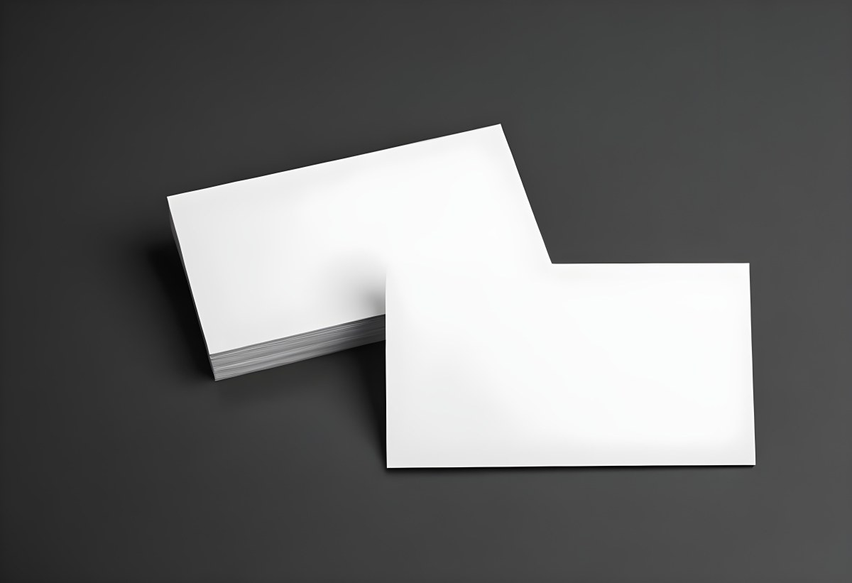 White And Black Business Cards On A Dark Background 14 D8e1
