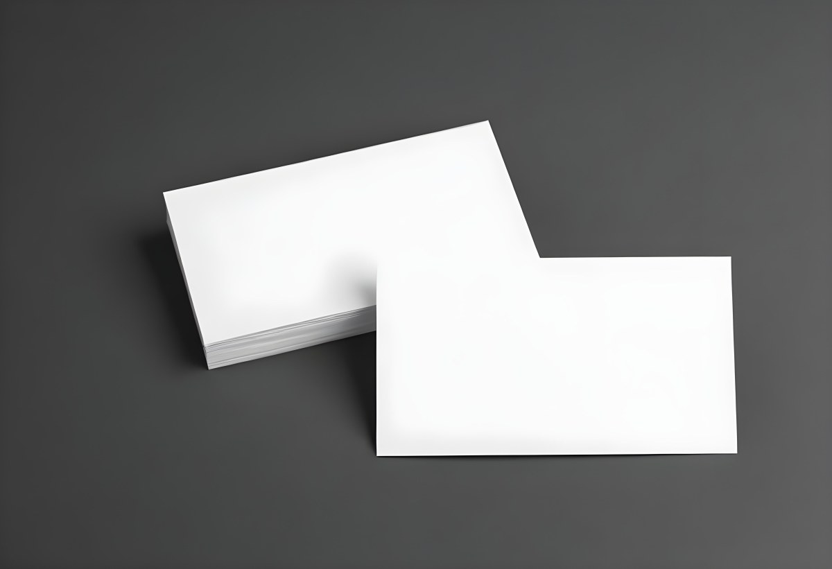 White And Black Business Cards On A Dark Background 15 0eb3