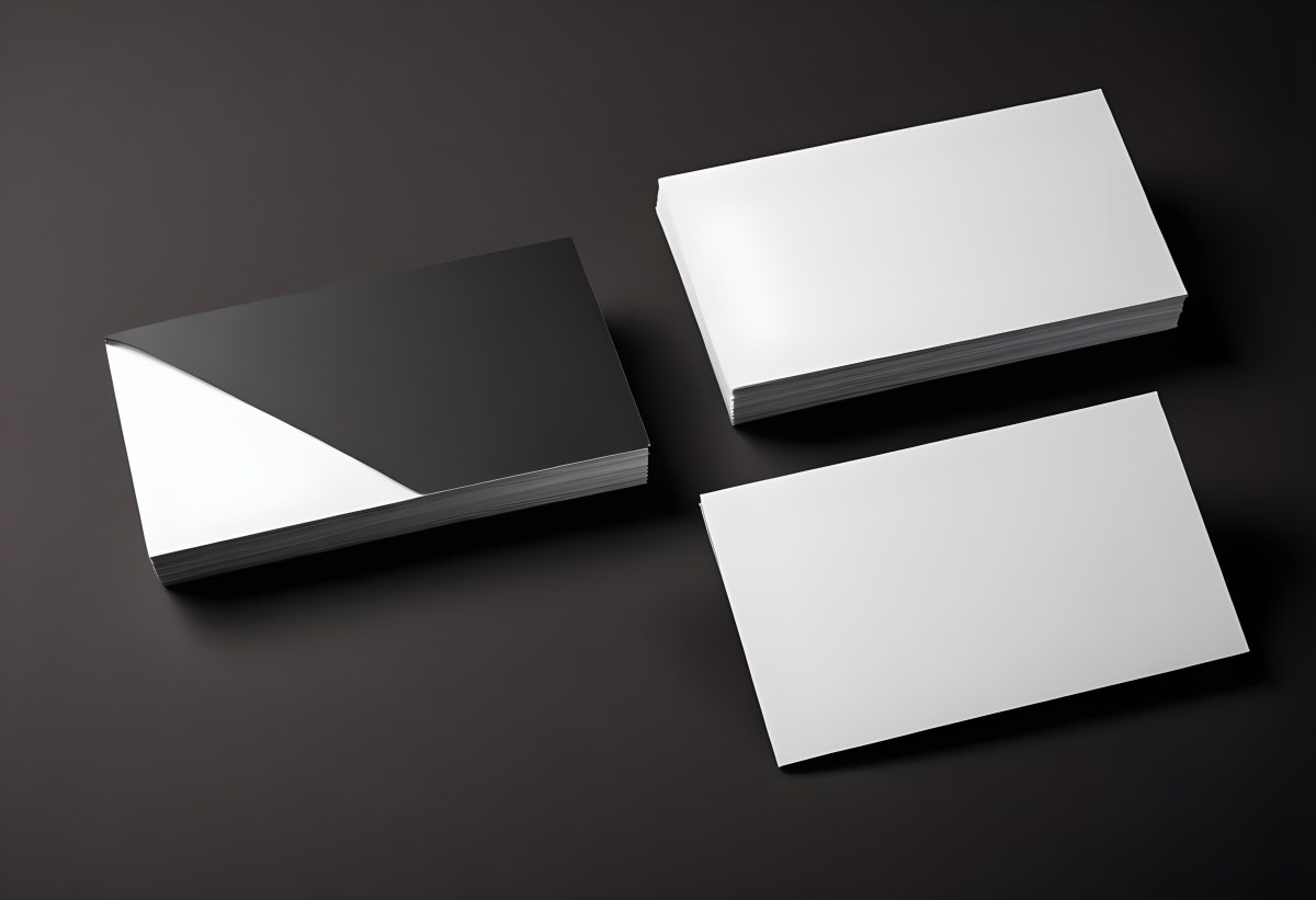 White And Black Business Cards On A Dark Background 2 81e4