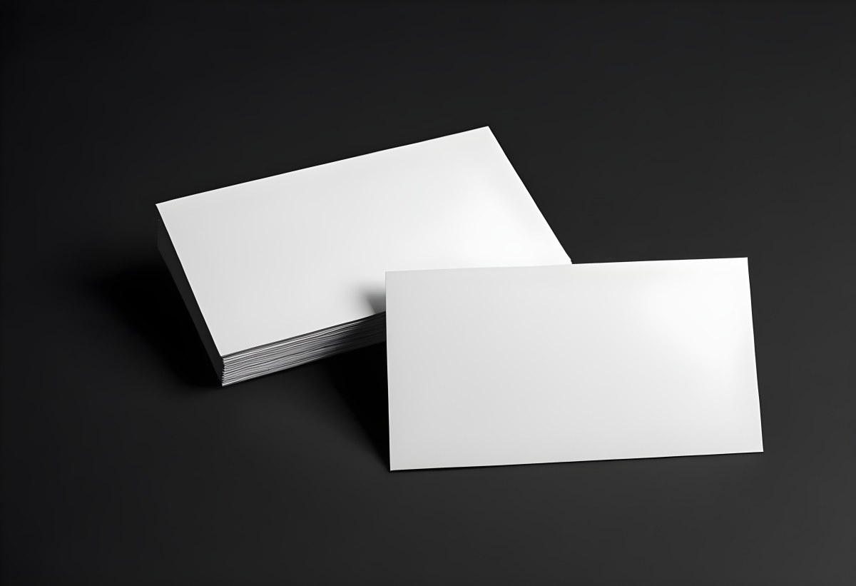 White And Black Business Cards On A Dark Background 3 9d10