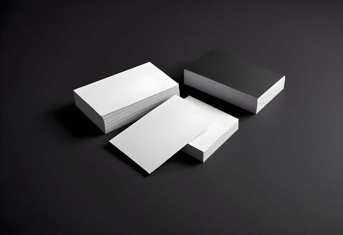 White And Black Business Cards On A Dark Background 4 3449