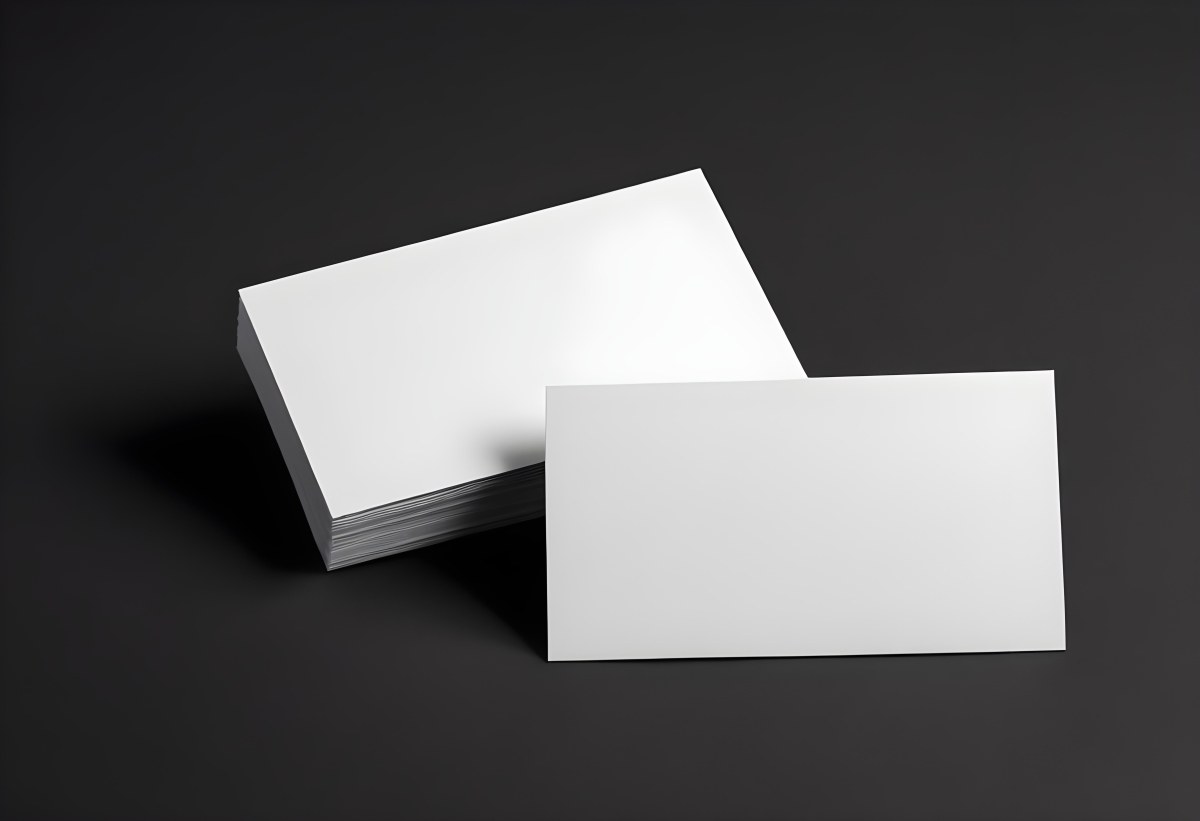 White And Black Business Cards On A Dark Background 5 Acfc