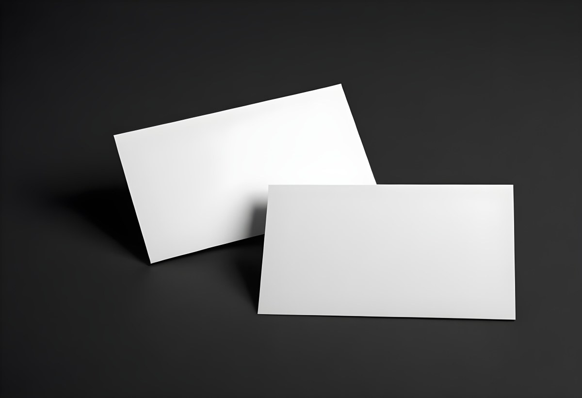 White And Black Business Cards On A Dark Background 6 8b28