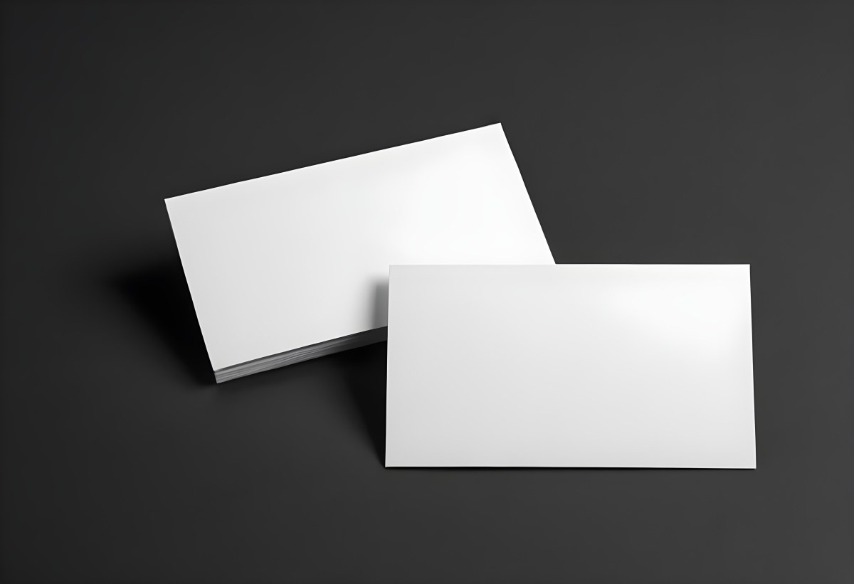 White And Black Business Cards On A Dark Background 8 2afc