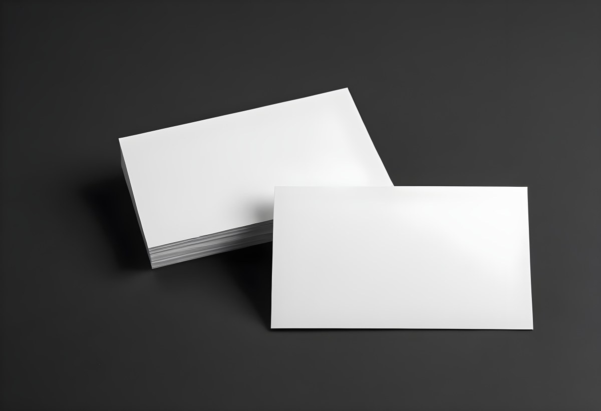 White And Black Business Cards On A Dark Background 9 D2dd