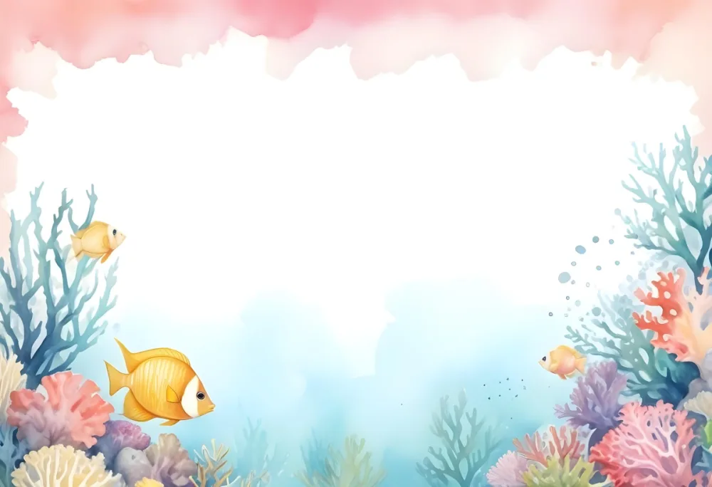 Oil Painting A Watercolor Painting Of A Coral Reef With Colorful Corals Seaweed And A Yellow Fish With A Yellow Watercolor Splash On The Top And A Colorful Background Creative Extremely Detailed Brush Stroke 35 5360