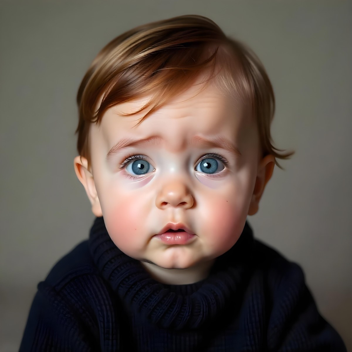A 1 Year Old Caucasian Baby Girl With Black Hair And Brown Eyes Wearing A Black Sweater Smiling At The Camera 2 9a1d