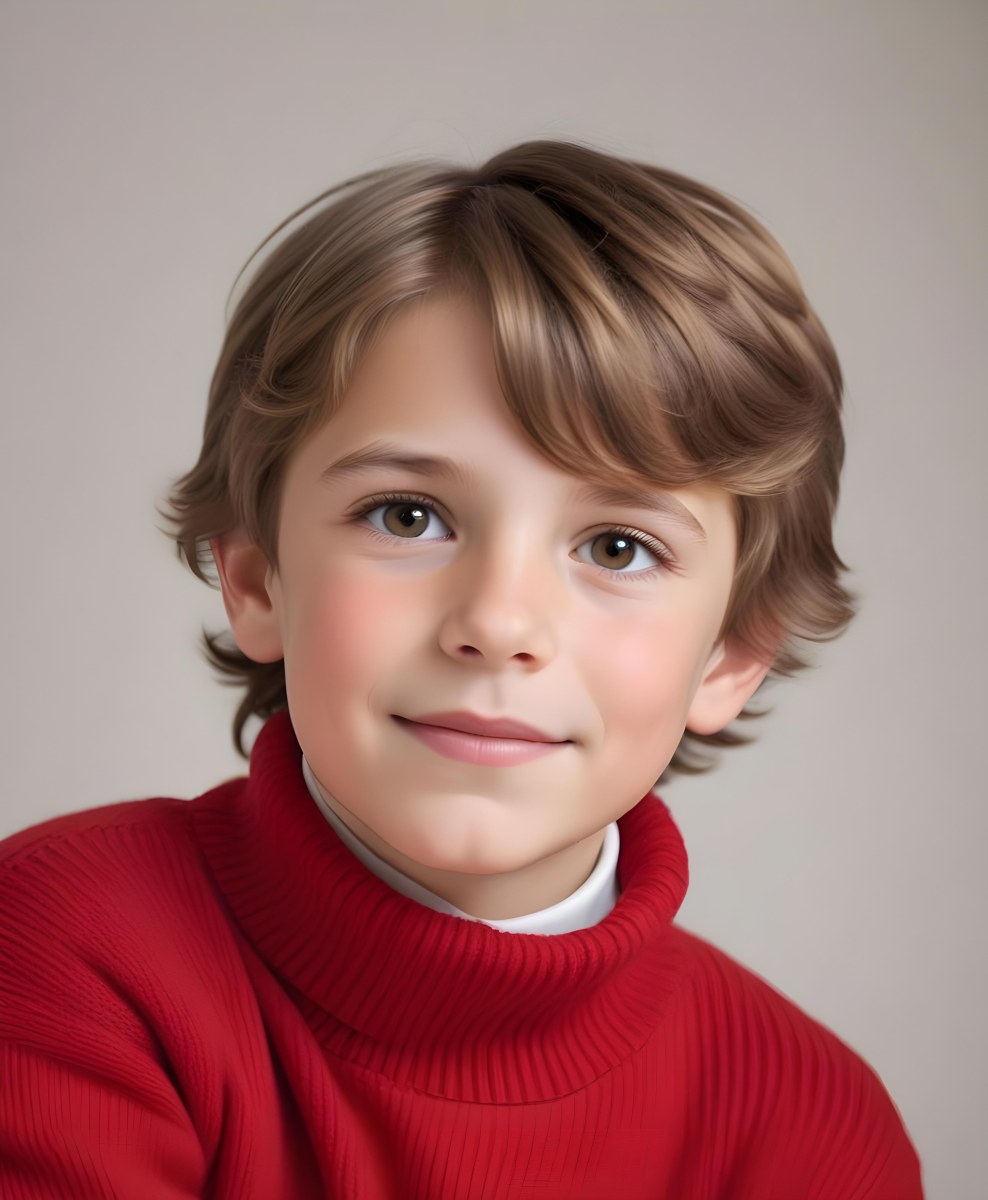 A Caucasian Boy Around 7 Years Old