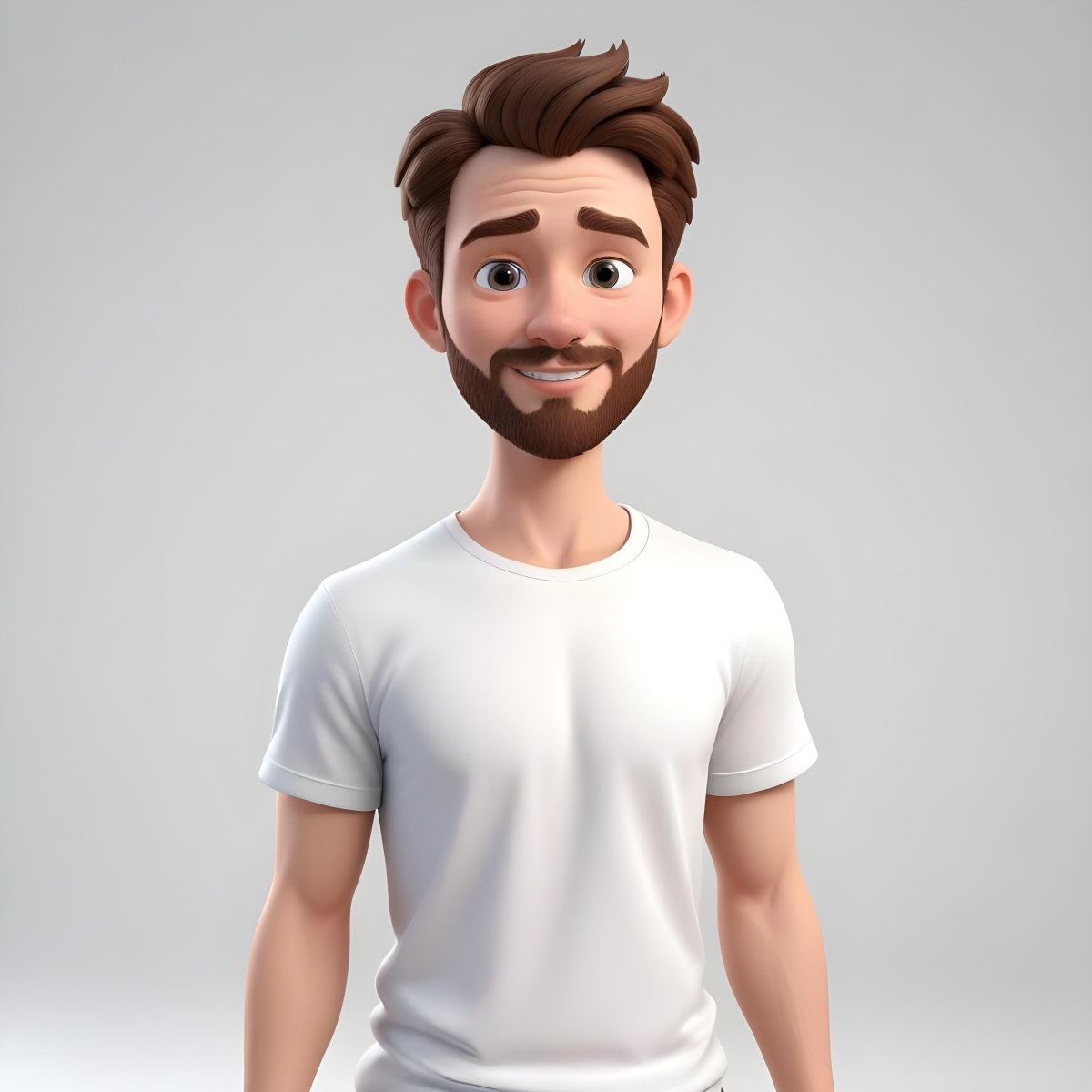 A White Man 25 Years Old With Brown Hair And A Short Beard Wearing A White T Shirt In A White Background 52 8af2